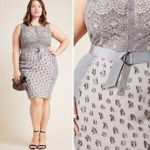 NEW Anthropologie Byron Lars Beguile Lace Sheath Dress Gisella Embroidered Sz 22